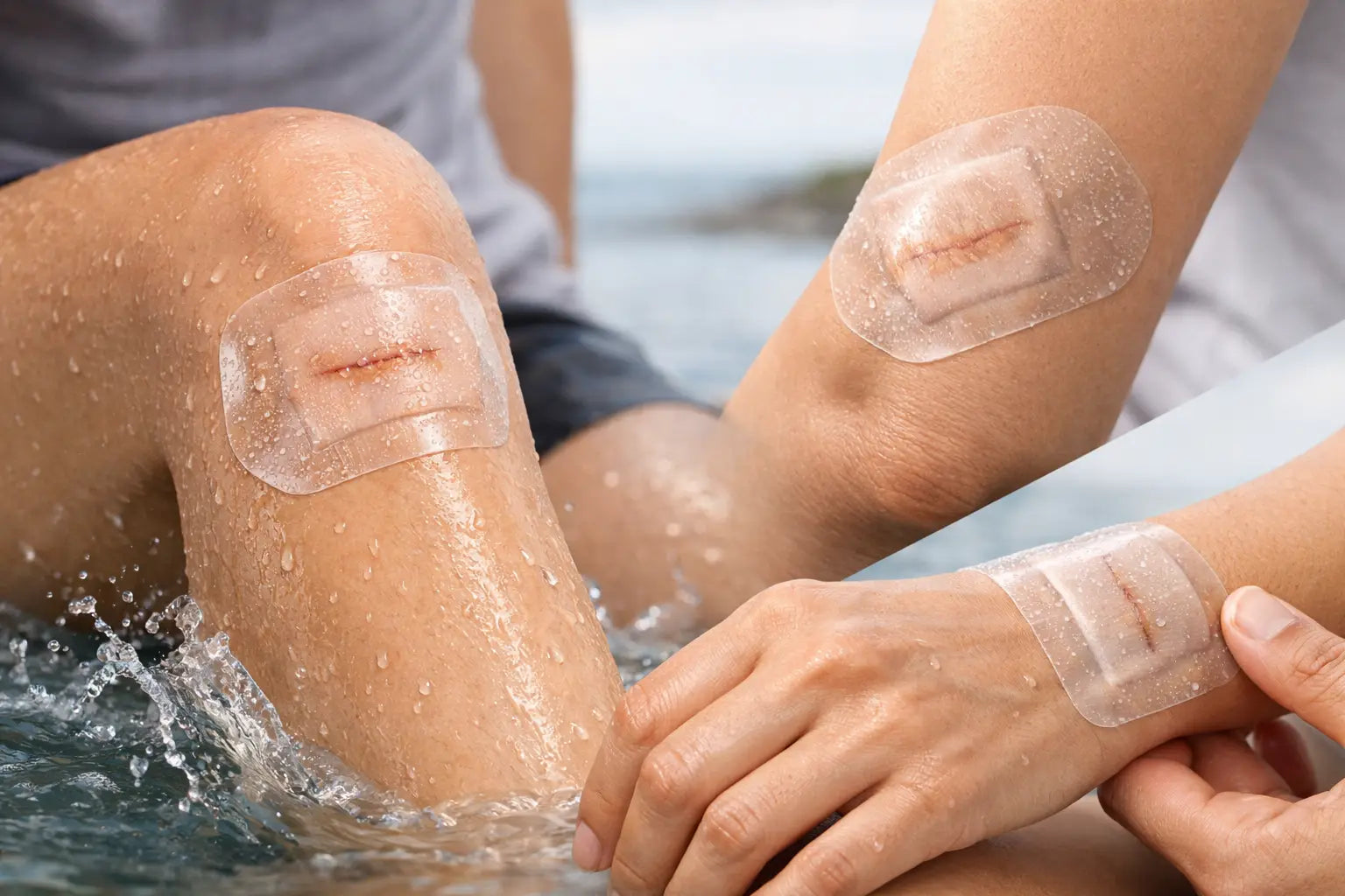 Wasserfeste Narbenpflaster für Gelenke