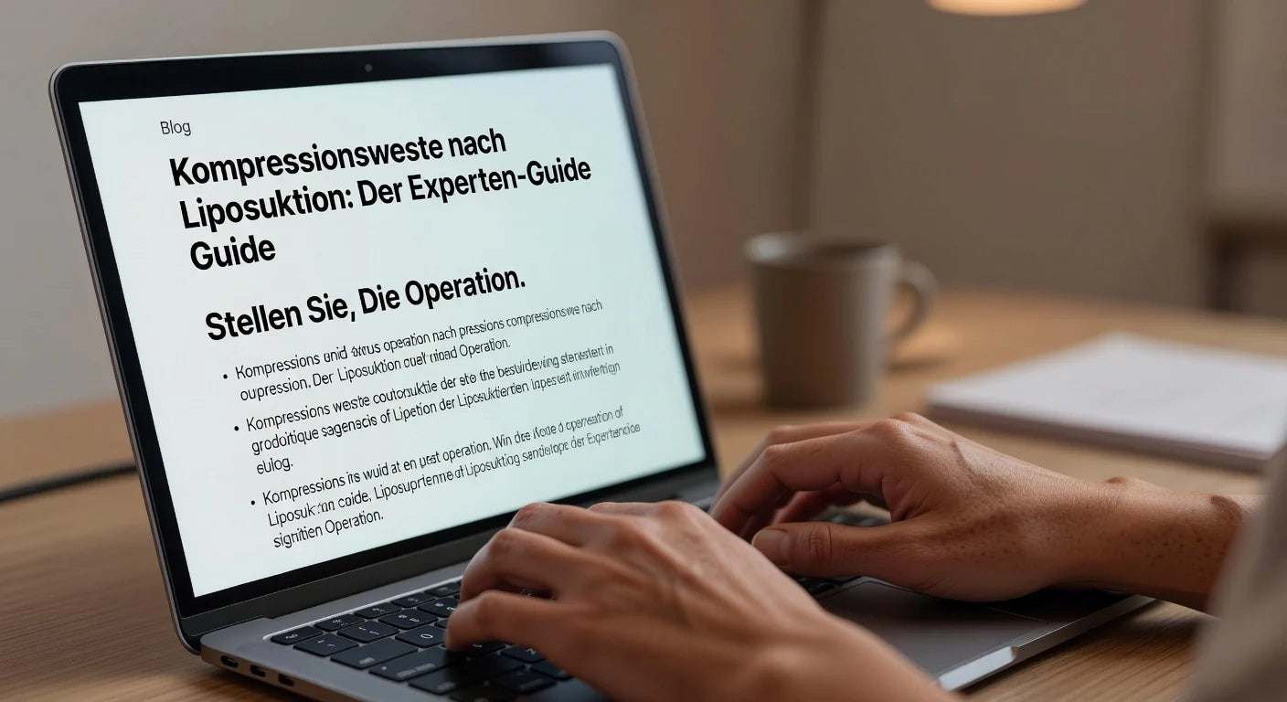 Professional header image for educational tutorial: Kompressionsweste nach Liposuktion: Der Experten-Guide