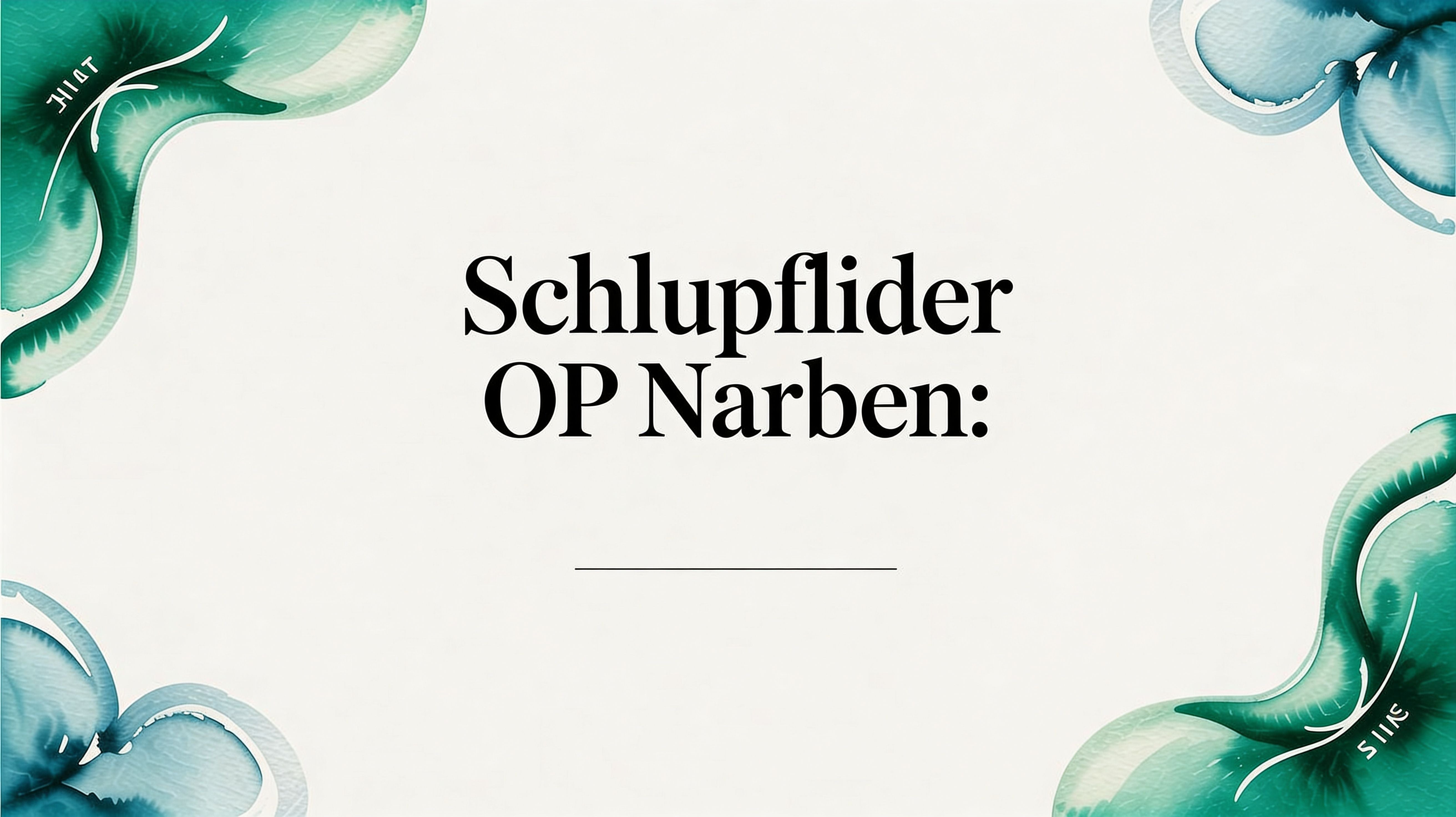 Schlupflider OP Narben: Heilung & beste Pflege