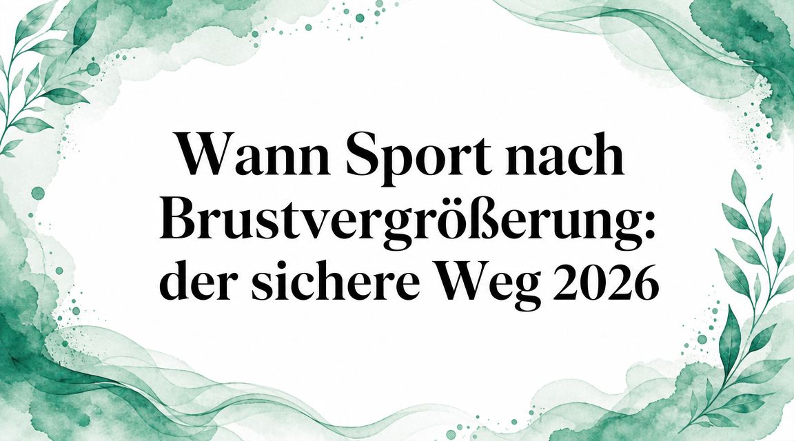 Wann Sport nach Brustvergrößerung: der sichere Weg 2026