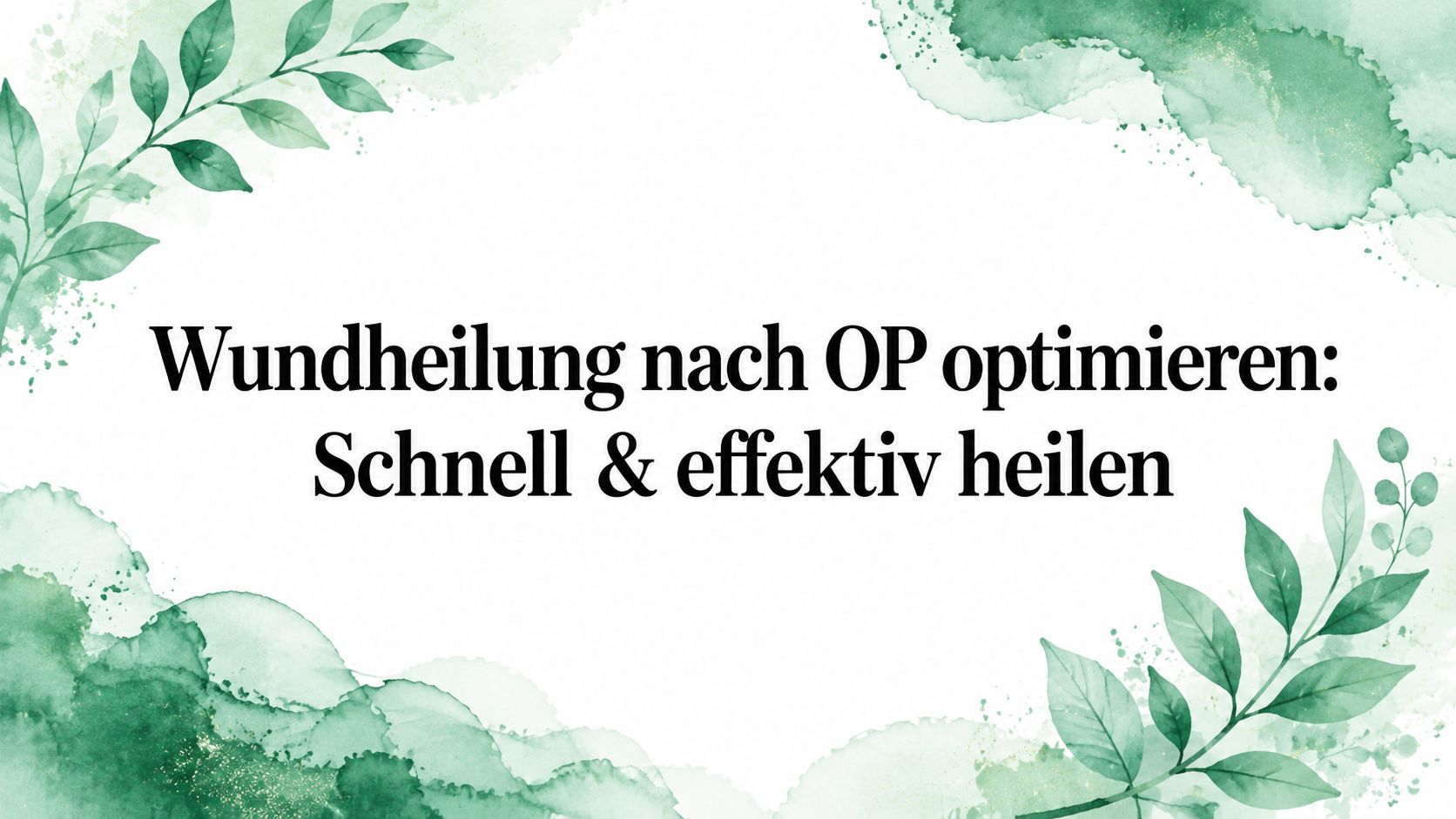 Wundheilung nach OP optimieren: Schnell & effektiv heilen