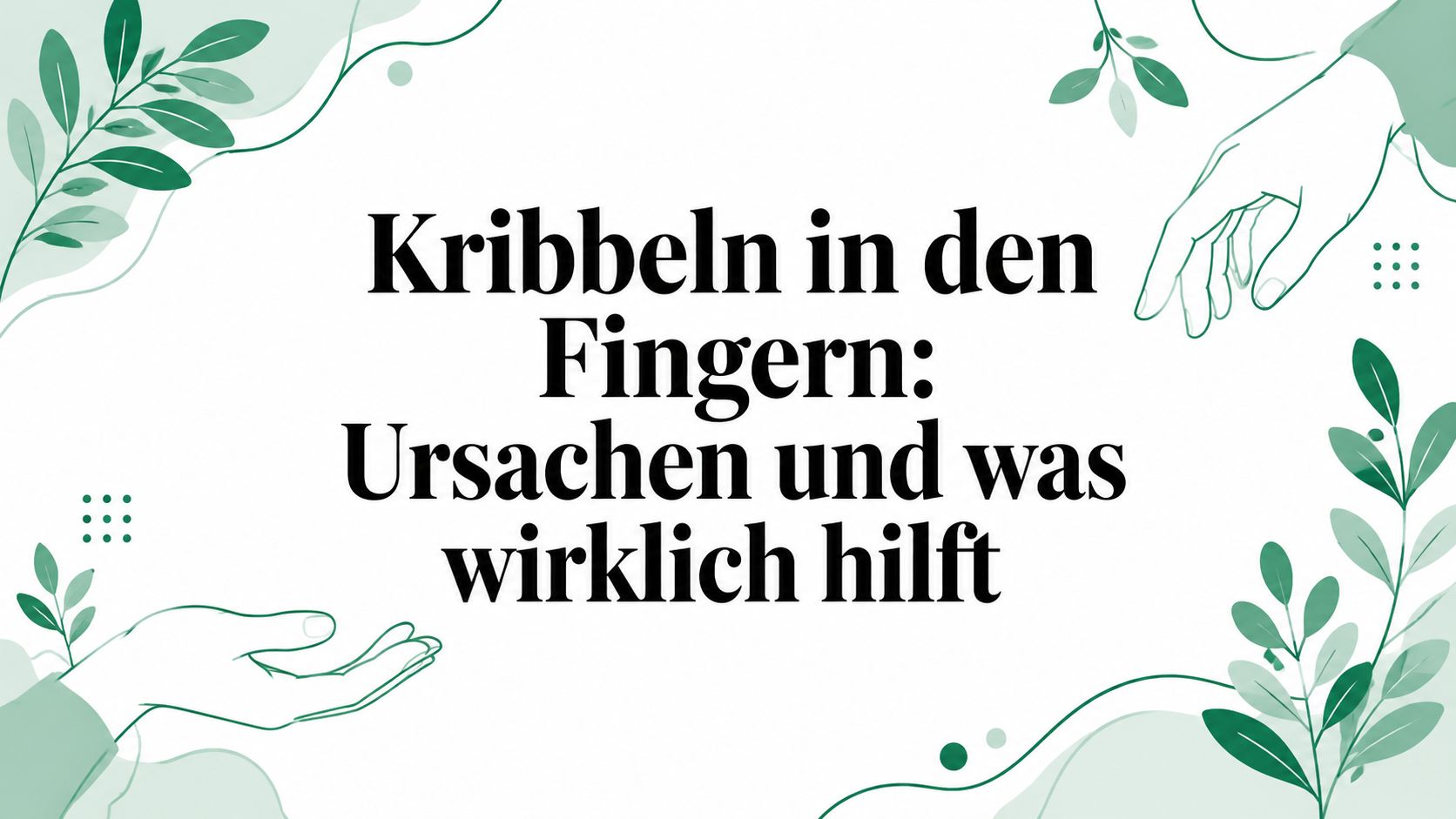 Kribbeln in den Fingern: Ursachen und was wirklich hilft