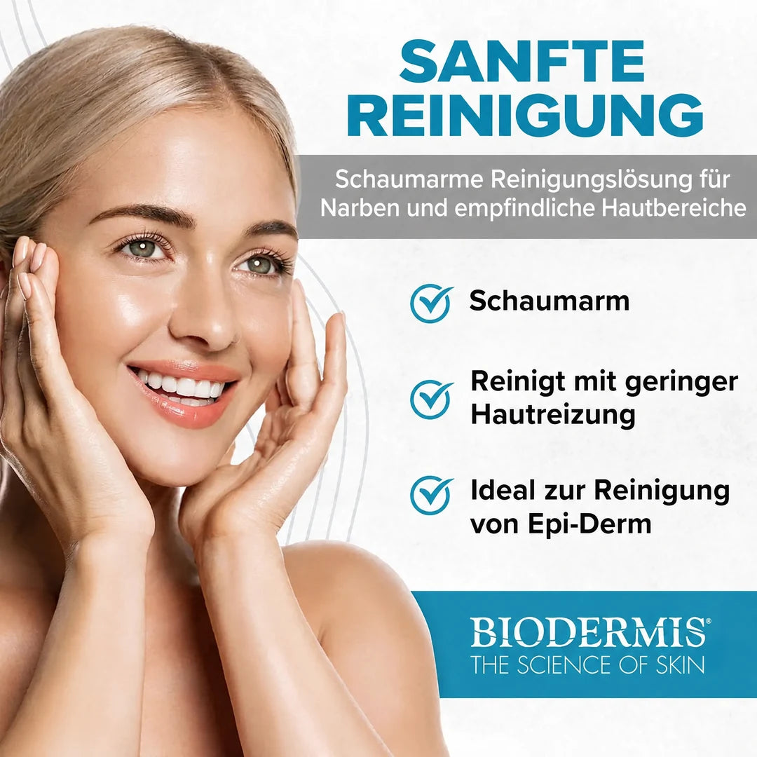 SilqueClenz Reiniger: schaumarme Reinigungslösung für Narben und empfindliche Hautbereiche, ideal zur Reinigung von Epi-Derm