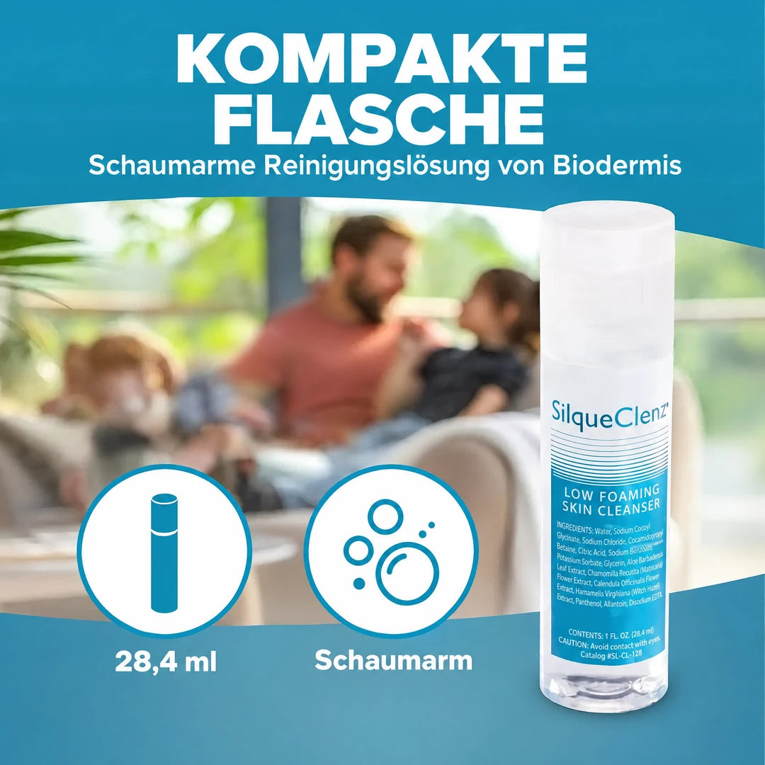 SilqueClenz Reiniger in der 28,4-ml-Flasche von Biodermis