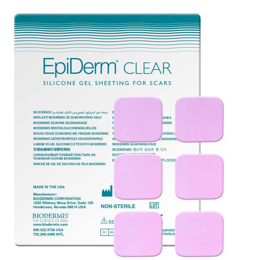 Narbenpflaster 3x3cm (1x6 St.) Transparent Epiderm Clear | BIODERMIS | PZN 08435418 - Biodermis