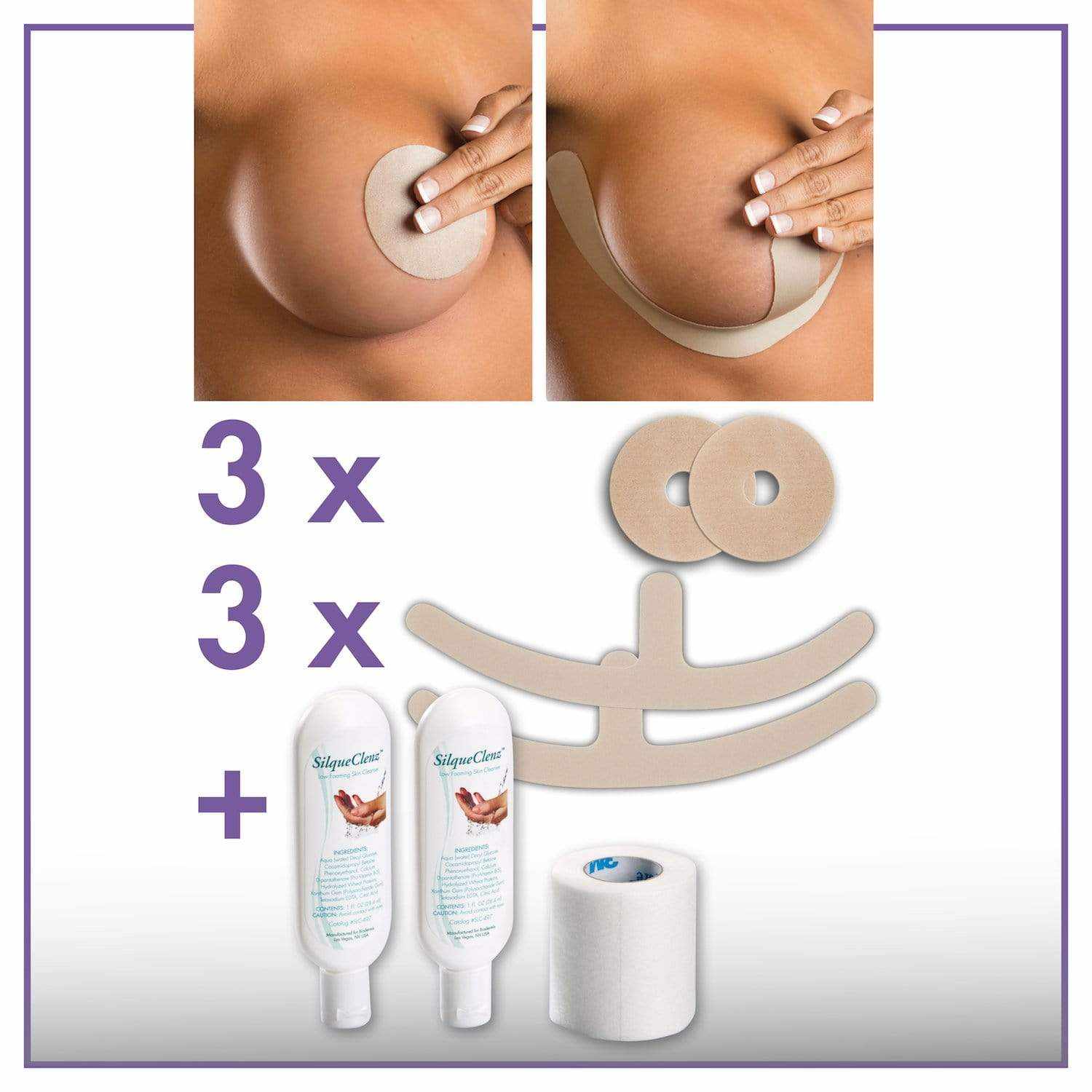 SPARSET Narbenpflaster-Set Brust Mastopexie / Areola Epiderm Natural | BIODERMIS - Biodermis