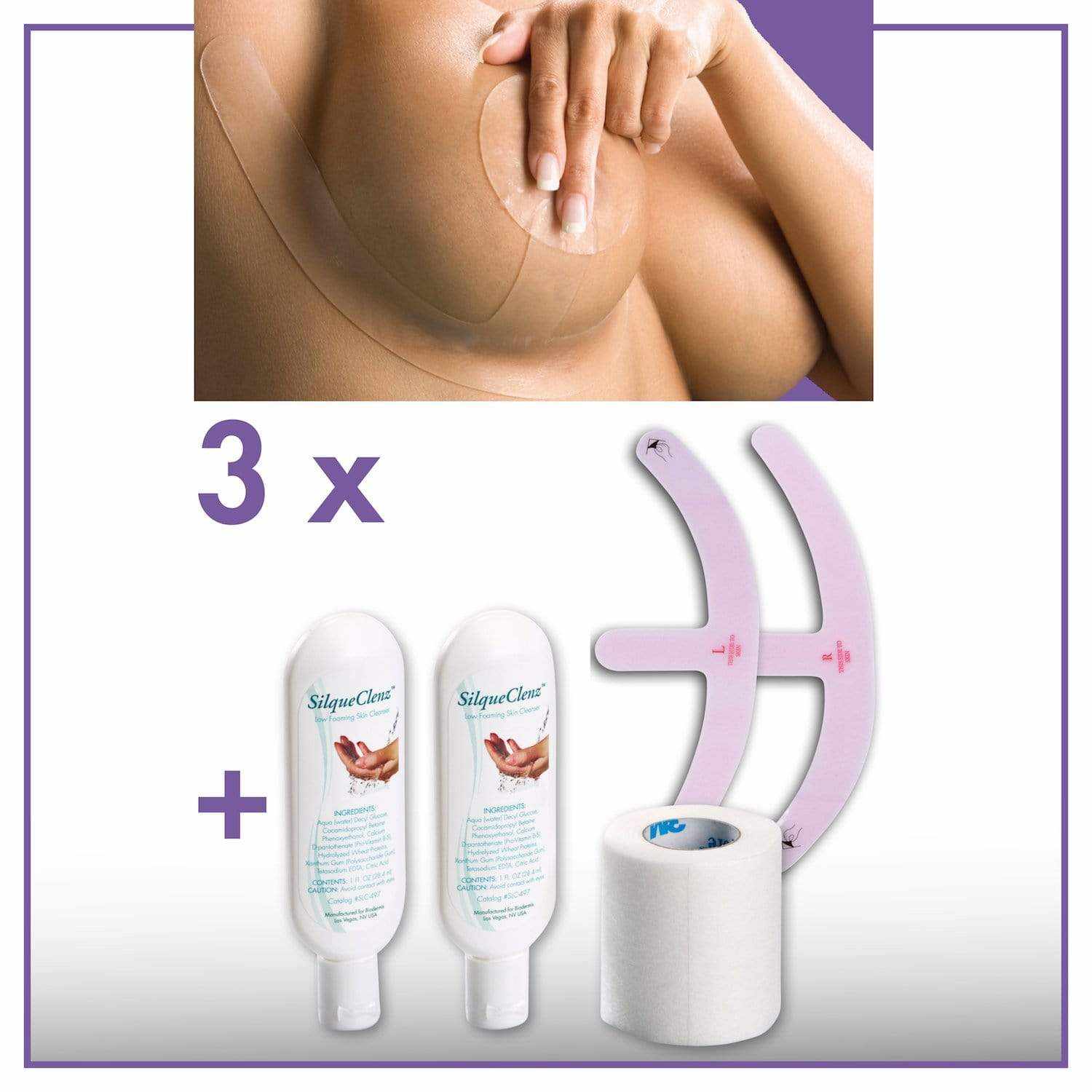 SPARSET Narbenpflaster-Set Brust Mastopexie Epiderm Clear | BIODERMIS - Biodermis