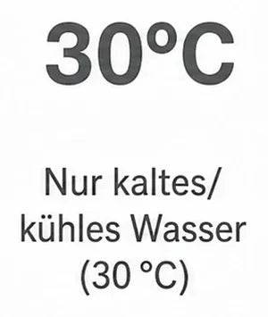 Nur kaltes/kühles Wasser (30 °C)