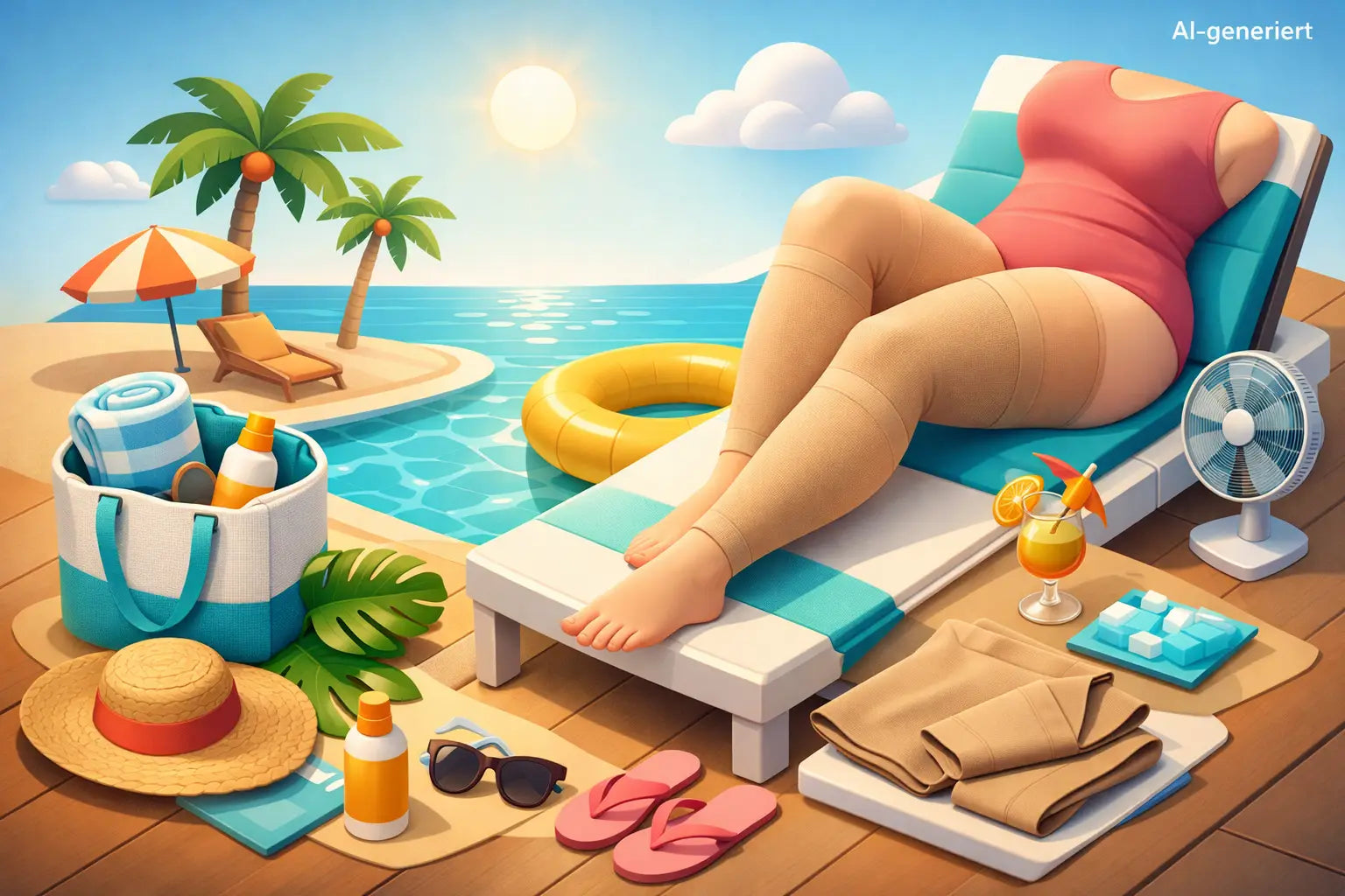 Anleitung Lipödem-Kompression im Sommer