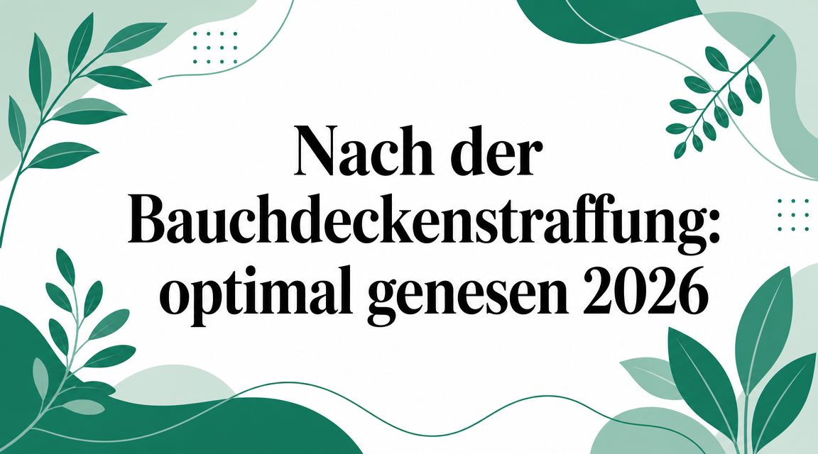 Nach der Bauchdeckenstraffung: optimal genesen 2026