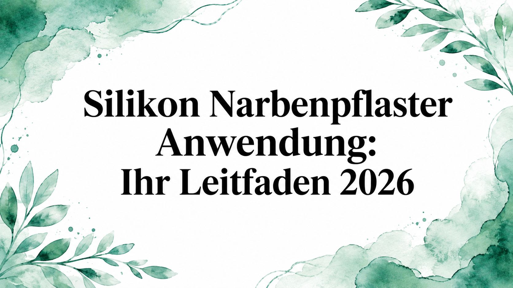 Silikon Narbenpflaster Anwendung: Ihr Leitfaden 2026