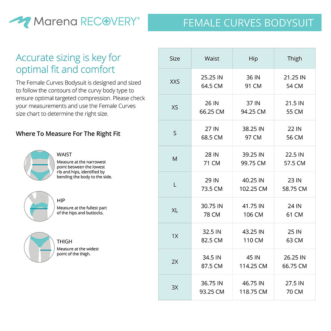 Marena Recovery FCBHRS · Größentabelle Curves Kompressionsbody