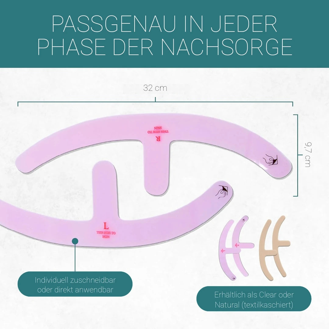 Epiderm Clear Mastopexie Narbenpflaster mit Maßangaben 32 cm und 9,7 cm, individuell zuschneidbar