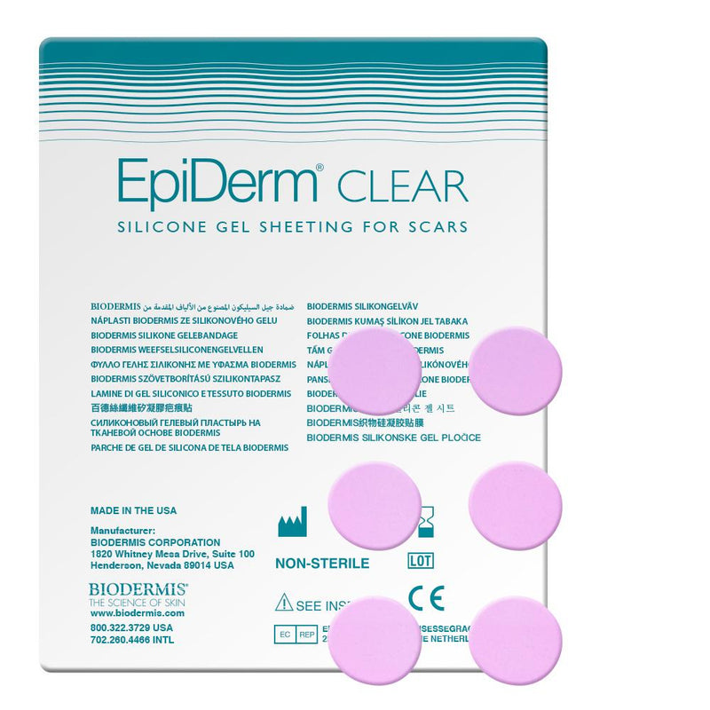 Narbenpflaster Rund 1,9cm (1x6St)Transparent Epiderm Clear | BIODERMIS | PZN 08435424