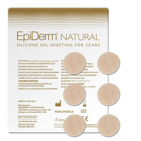 Narbenpflaster Silikon Rund 1,9cm (1x6 St.) Epiderm Natural | BIODERMIS - Biodermis-Shop