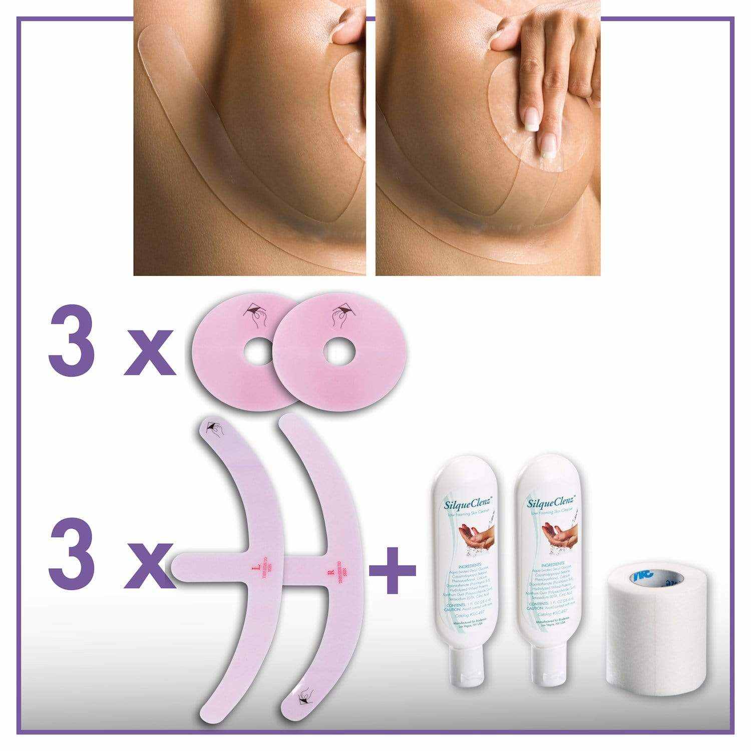 Narbenpflaster-Set Mastopexie + Areola · kompletter Paketinhalt